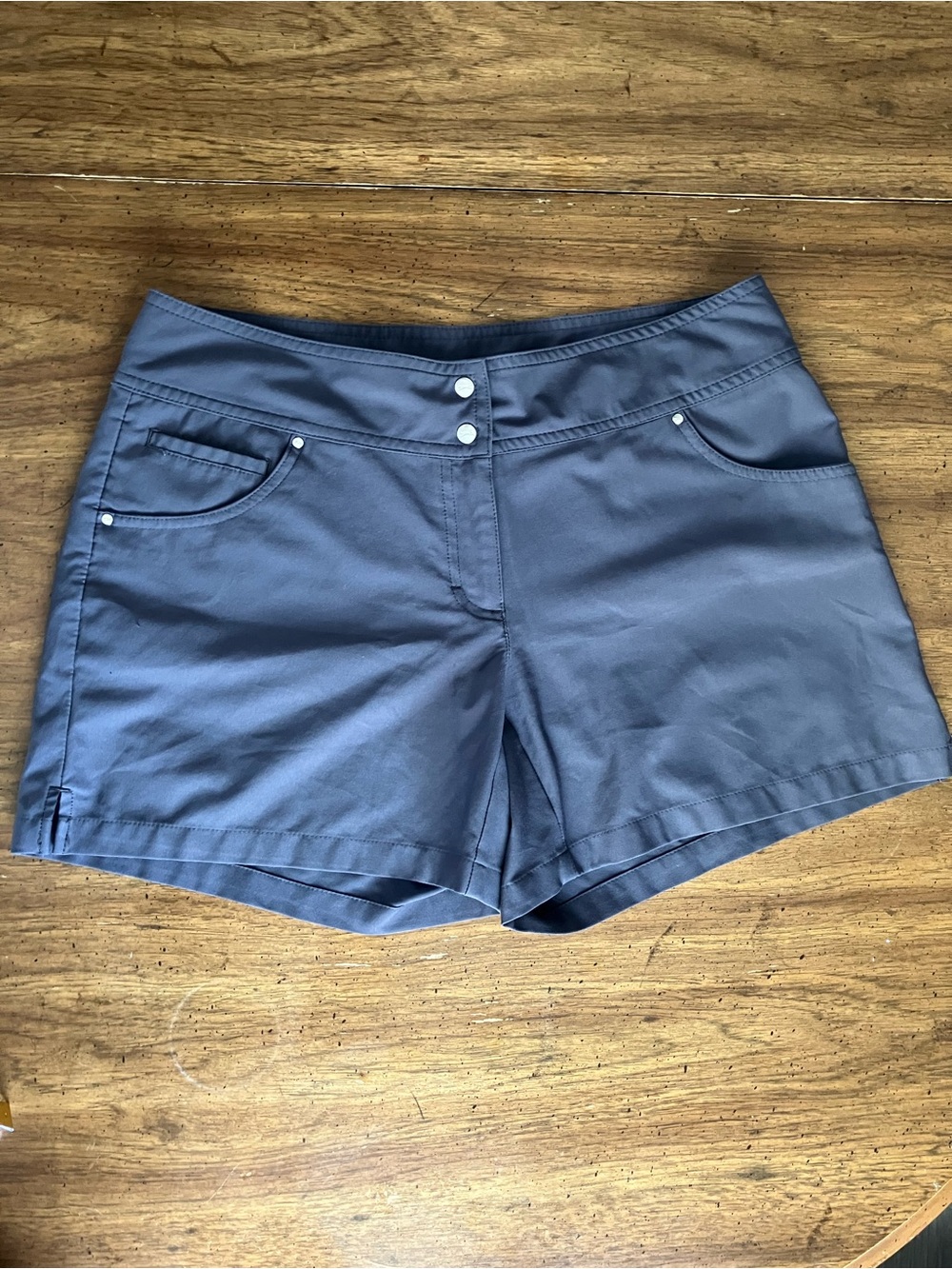 Slazenger Women’s Gray Stretch Golf Shorts 8 Performance Athletic Tech Pockets